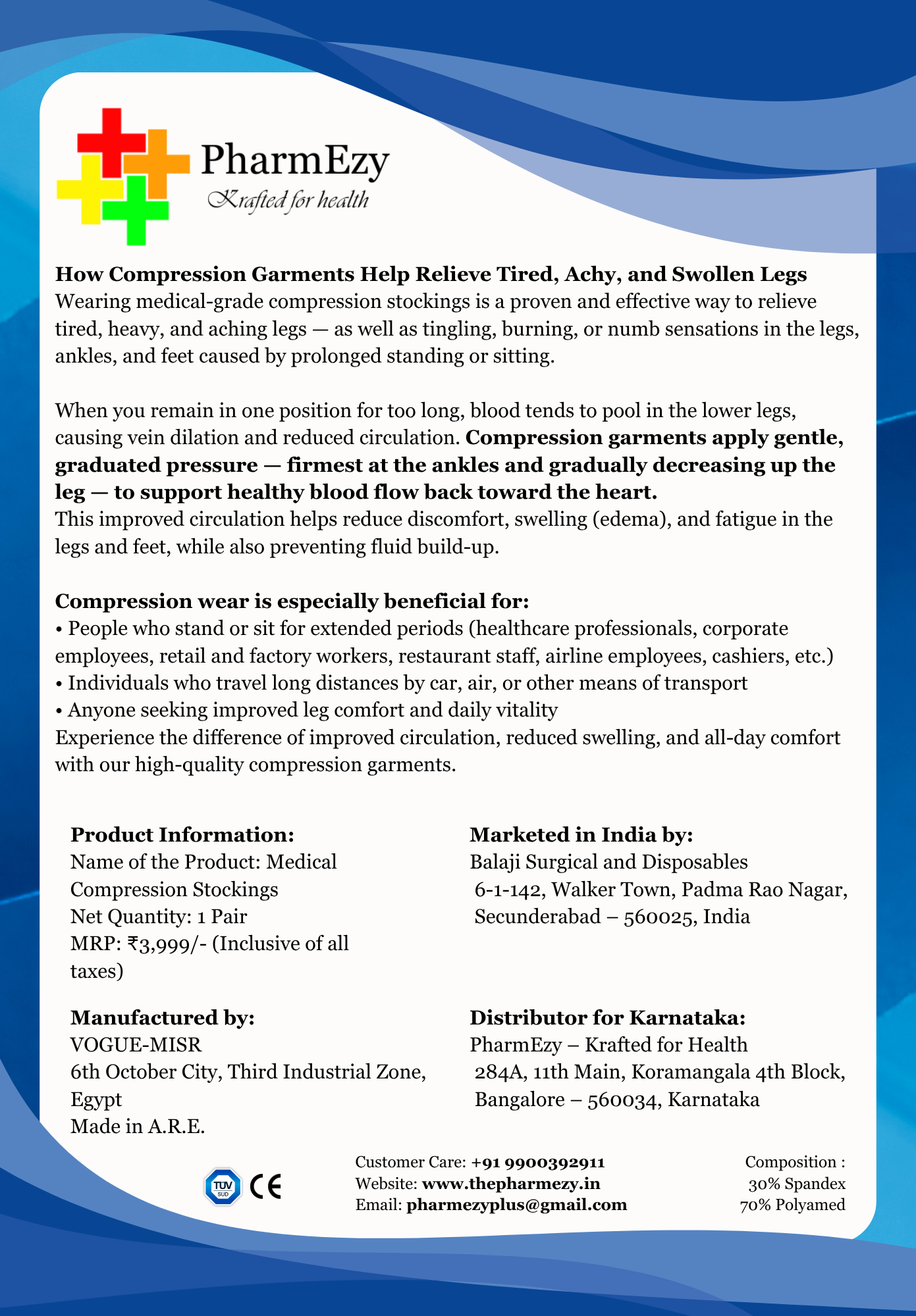 VariStrech Medical Compression Stockings (Below Knee)